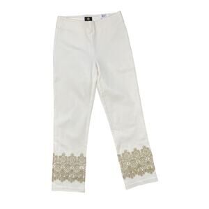 JM Collection Pants Womens Size PP NEW Lace Hem Ponte Pull On Dressy Career Work